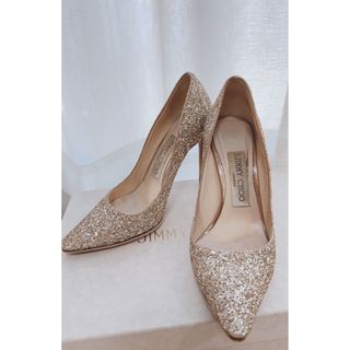 ジミーチュウ(JIMMY CHOO)のJIMMY CHOO ROMY 100 グリッターパンプス　ゴールド(ハイヒール/パンプス)