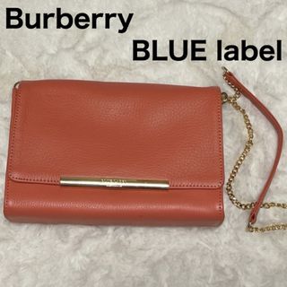 バーバリーブラックレーベル(BURBERRY BLACK LABEL)の【美品】Burberry バーバリー ショルダーバッグ 金チェーン レザー(ショルダーバッグ)