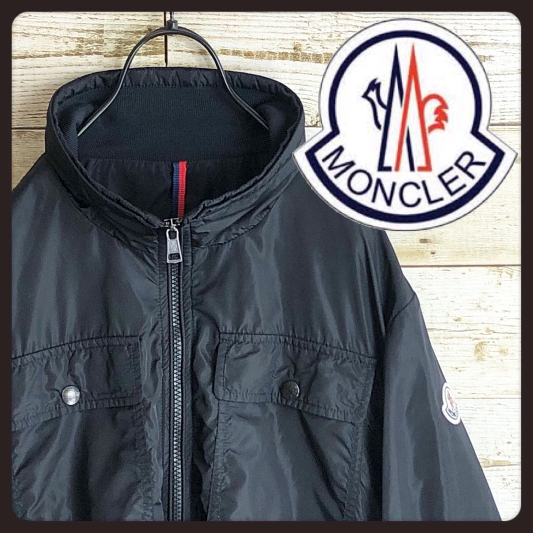 超美品MONCLER / GRIMPEURS フーデッド ブルゾン ネイビー+