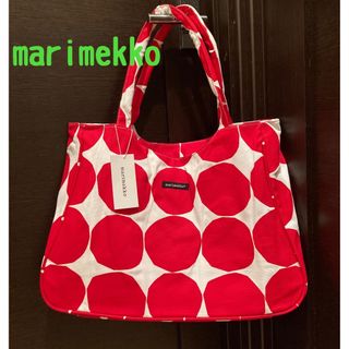 マリメッコ(marimekko)の訳あり　marimekko  マリメッコ　トートバッグ　ドット　レッド　水玉　赤(トートバッグ)