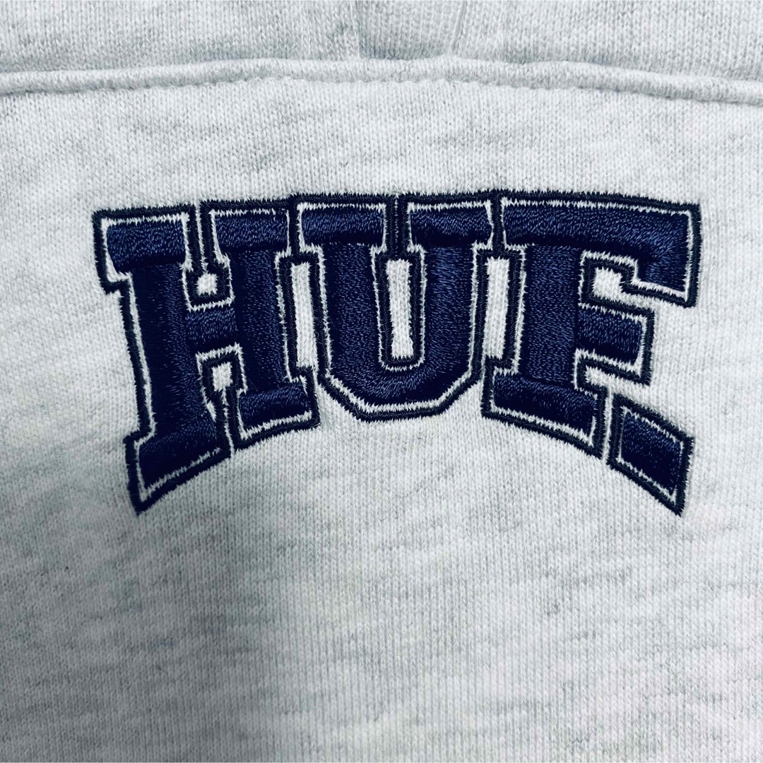 レア HUF ハフ ハーフジップ センターロゴ 刺繍ロゴ スウェット トレーナー