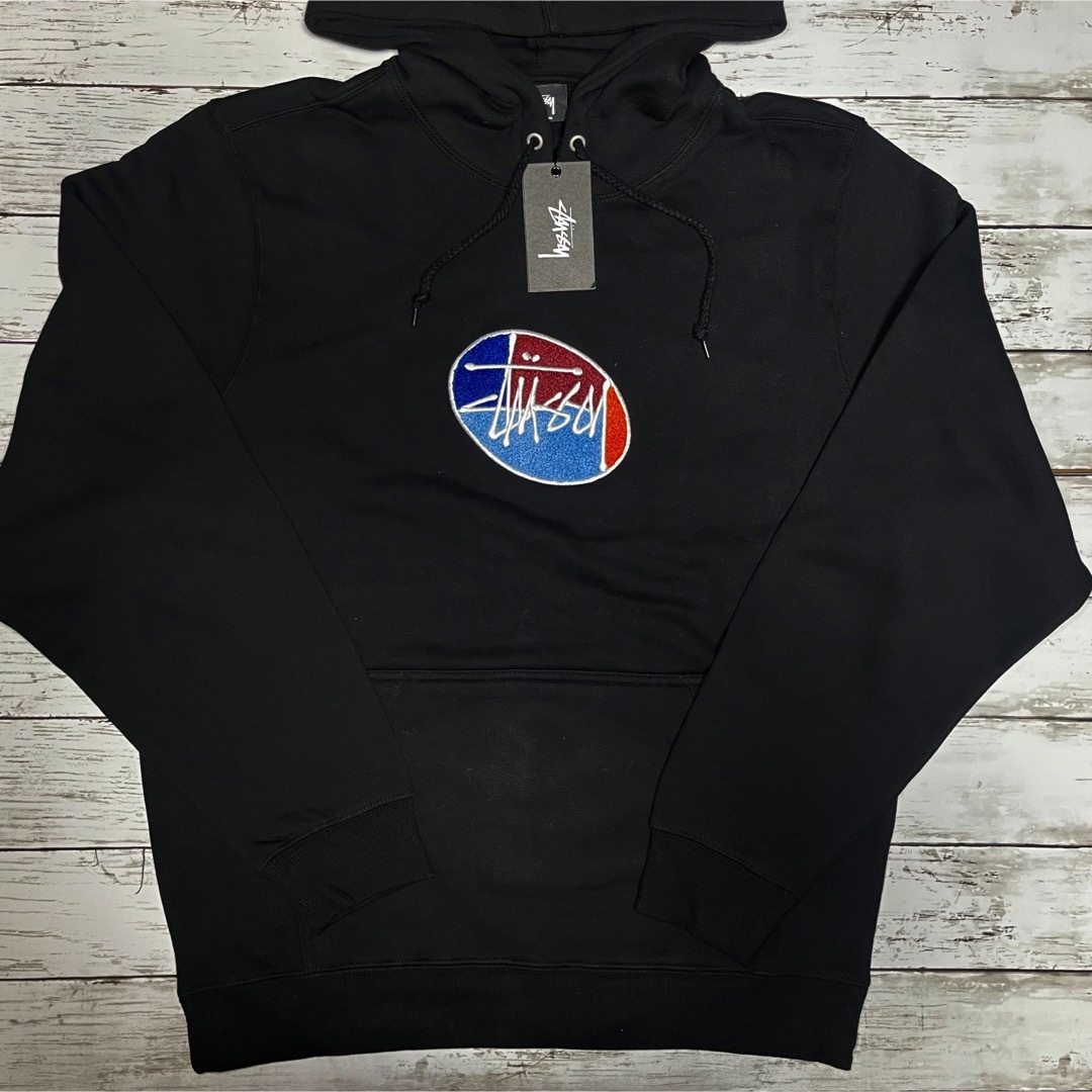新品】stussy スウェットパーカー サイズM ブラック-