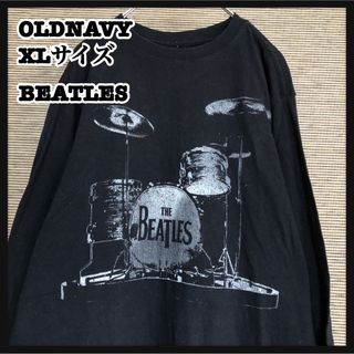 オールドネイビー(Old Navy)の【オールドネイビー】長袖Tシャツ　ロンT　ビートルズ　バンT　デカロゴ　黒71(Tシャツ(長袖/七分))