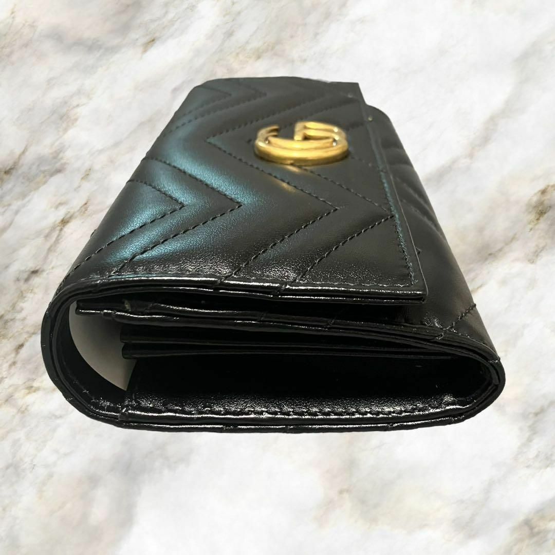 【新品】GUCCI グッチ ggマーモット レザー 長財布 黒 443436