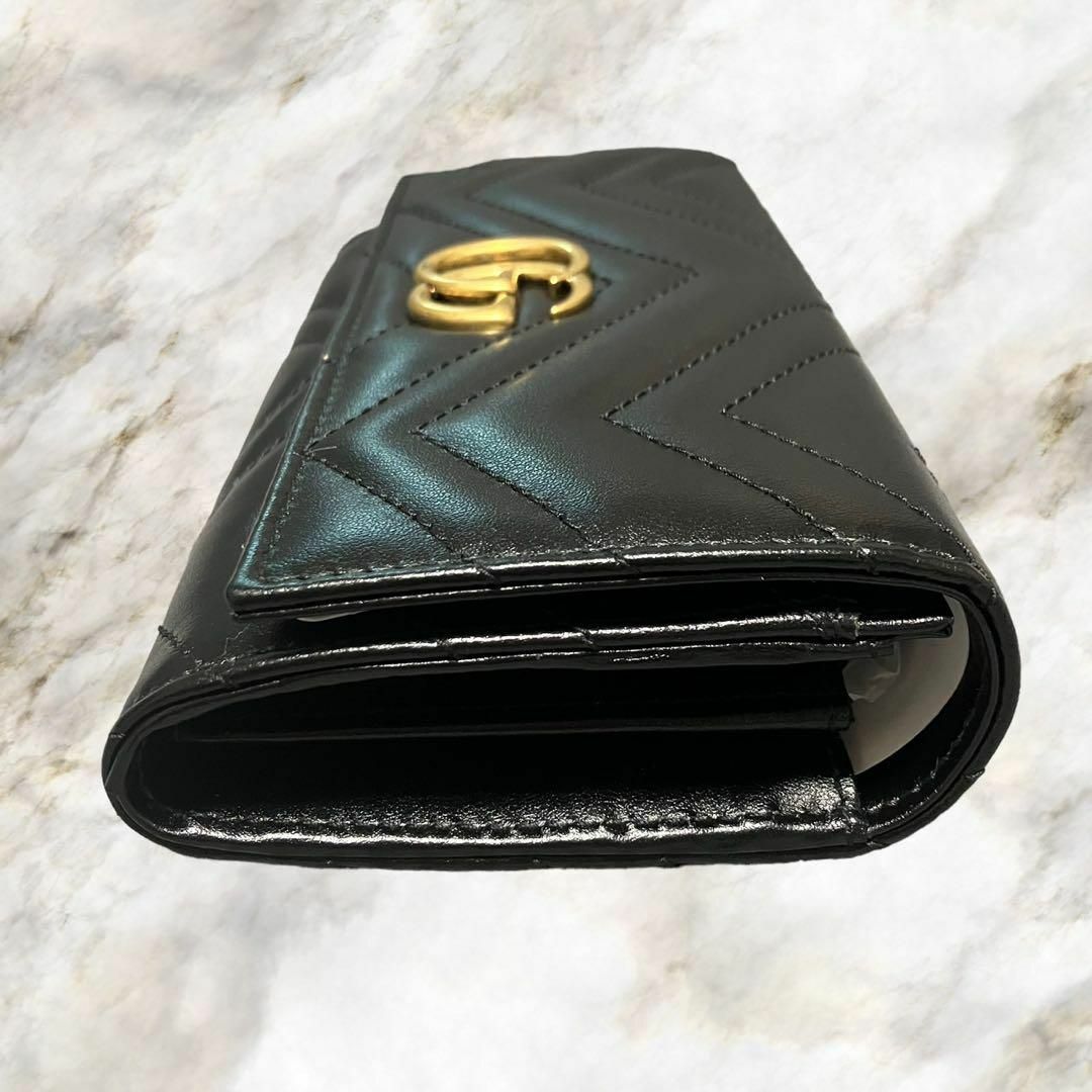 Gucci(グッチ)の【新品】GUCCI グッチ ggマーモット レザー 長財布  黒 443436 レディースのファッション小物(財布)の商品写真