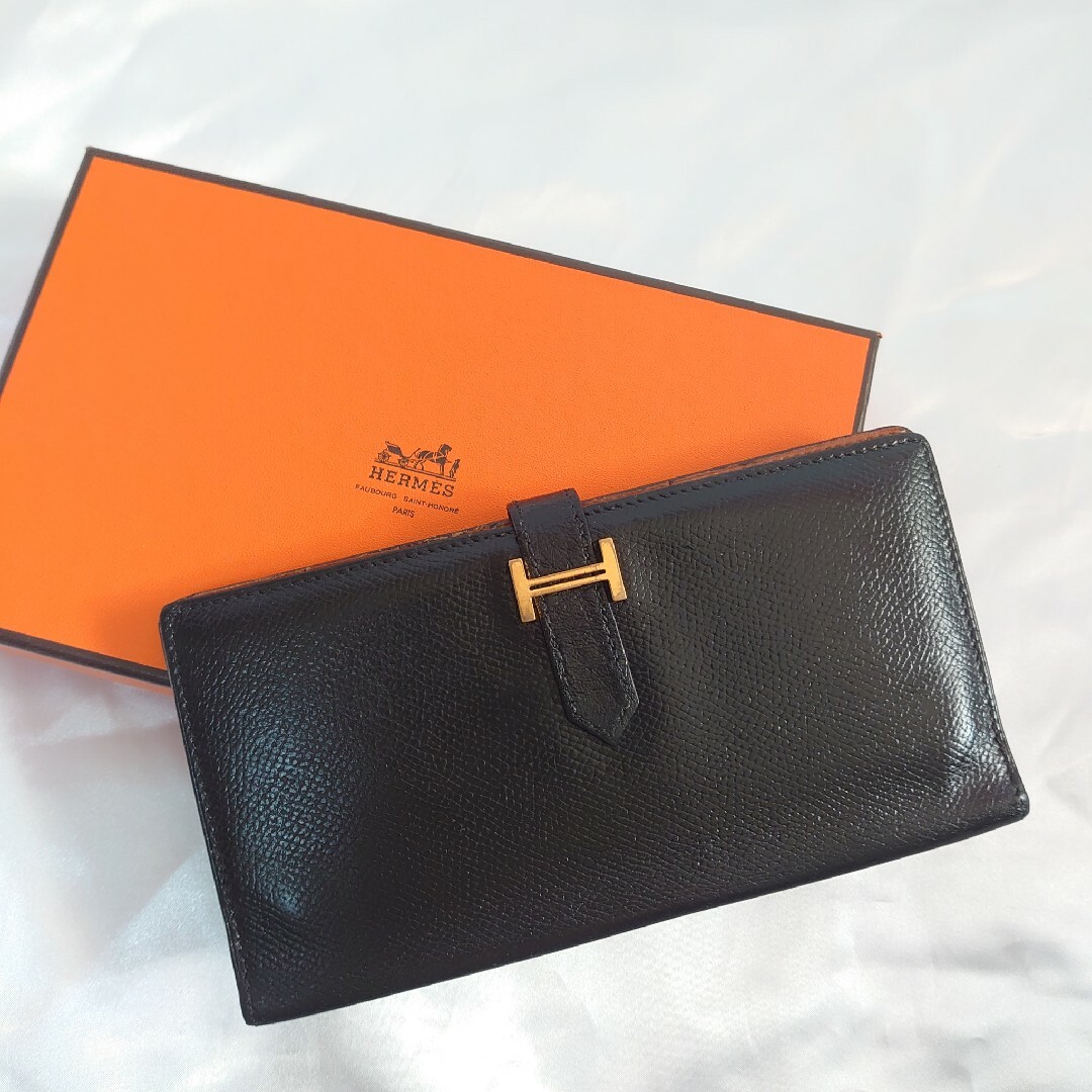 HERMES ベアン ゴールド金具 二つ折り長財布