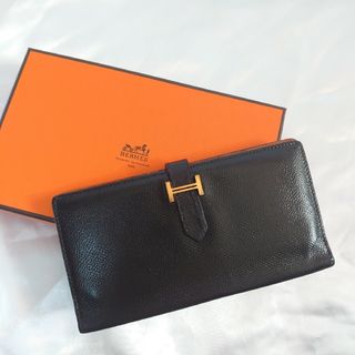 エルメス(Hermes)のHERMES ベアン ゴールド金具 二つ折り長財布(長財布)