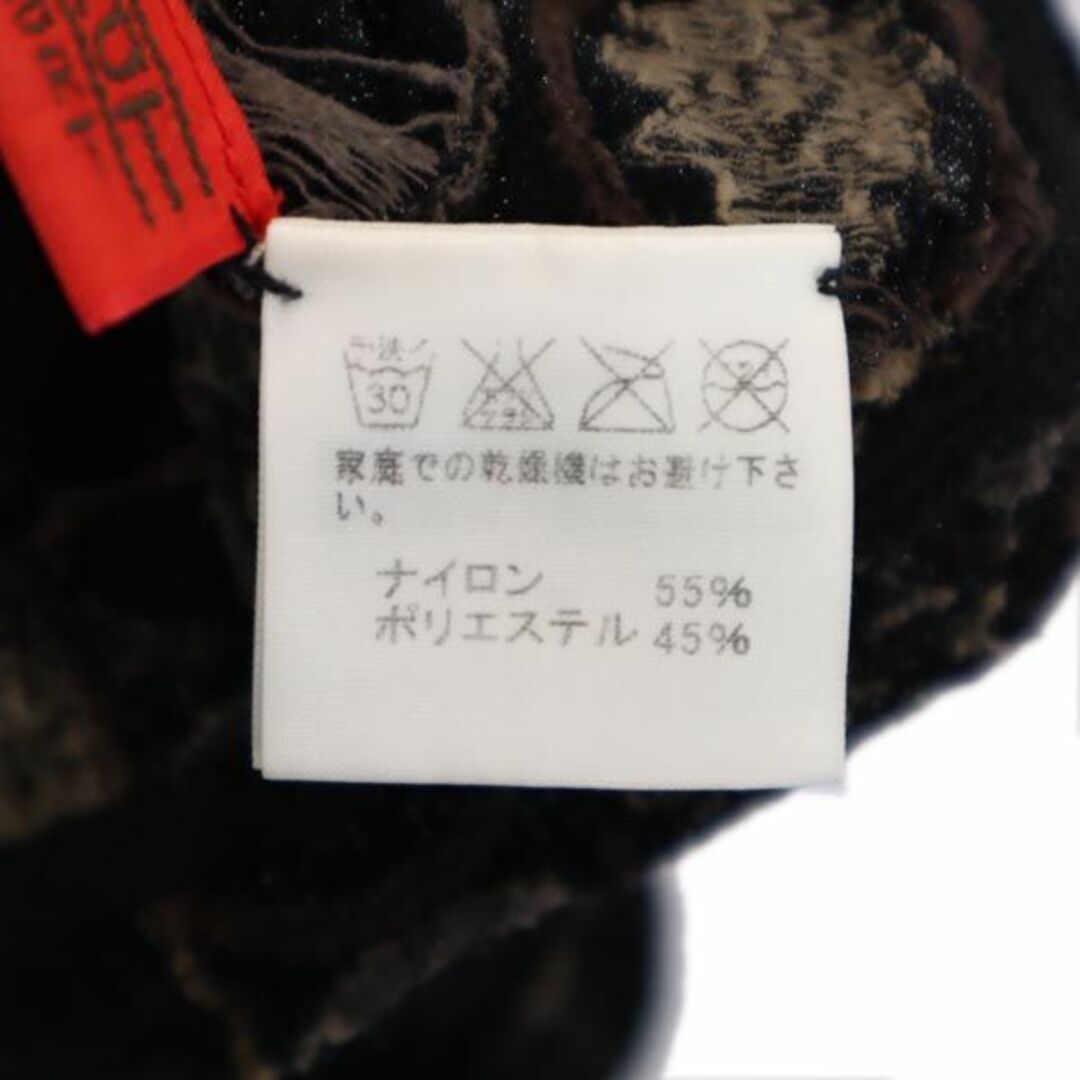イッセイミヤケ 日本製 総柄 カーディガン 2 ブラック×ブラウン