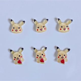 ポケモン(ポケモン)のピカチュウネイルパーツ 6個セット(デコパーツ)