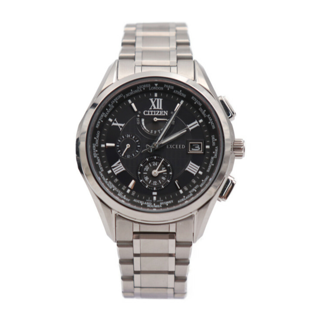 CITIZEN シチズン  EXCEED エクシード 腕時計 AT9110-58E H820-T023916 チタン   シルバー 黒文字盤  エコドライブ ソーラー電波 【本物保証】