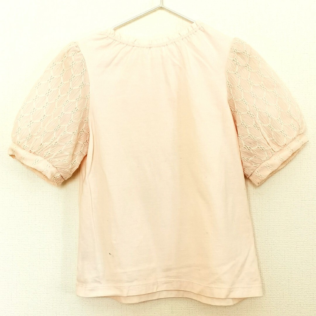 メゾピアノ 130 半袖 カットソー Tシャツ リボン ピンク キッズ/ベビー/マタニティのキッズ服女の子用(90cm~)(Tシャツ/カットソー)の商品写真