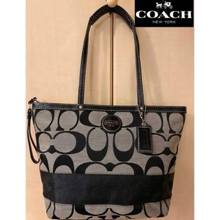 コーチ(COACH)のCOACH トートバッグ シグネチャー　コーチ　キャンバスレザー ブラック未使用(トートバッグ)