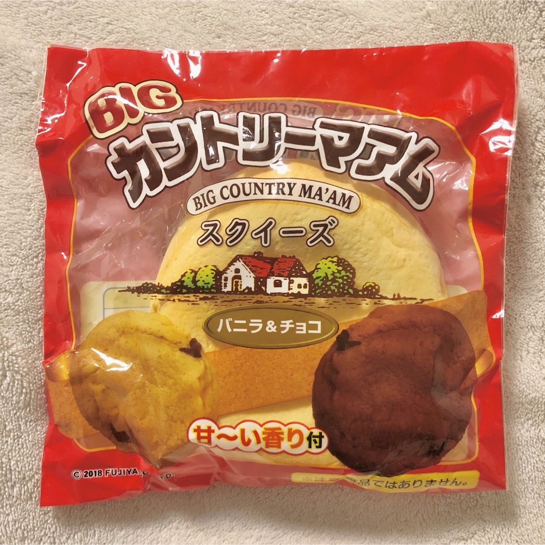 不二家(フジヤ)のBIGカントリーマアム スクイーズ バニラ＆チョコ　甘い香り付　ビッグ　不二家 エンタメ/ホビーのおもちゃ/ぬいぐるみ(その他)の商品写真