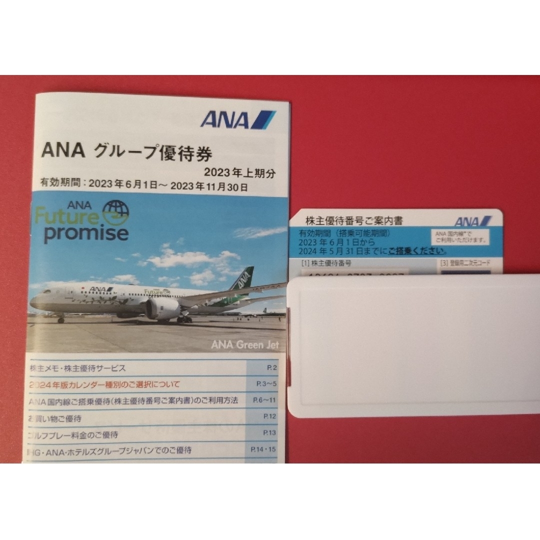 ANA 株主優待券　航空チケット1枚　パンフレット1枚 チケットの乗車券/交通券(航空券)の商品写真