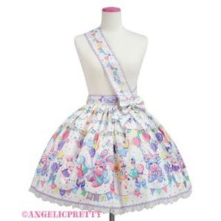 アンジェリックプリティー(Angelic Pretty)のHappy garland シロ スカート／カチューシャ(ひざ丈ワンピース)