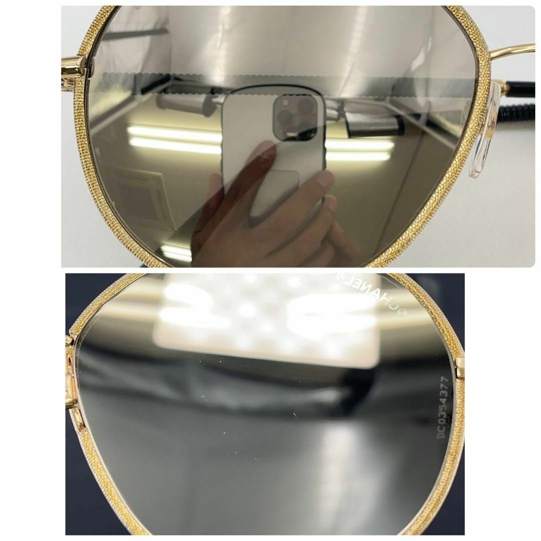 (希少!ミラー!極美品!)CHANEL シャネル ココ ゴールド サングラス