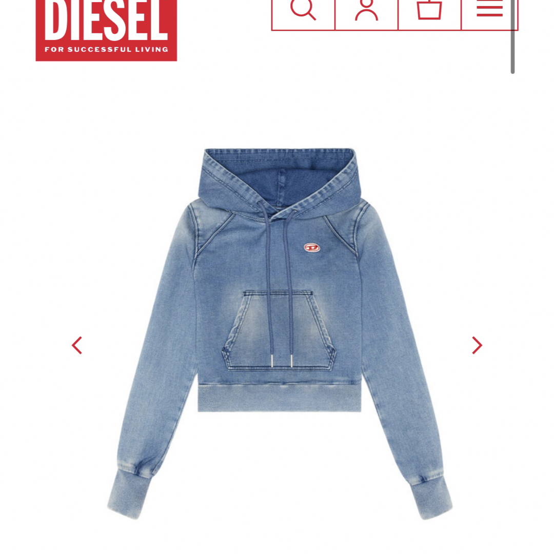 DIESEL パーカー レディース デニム柄