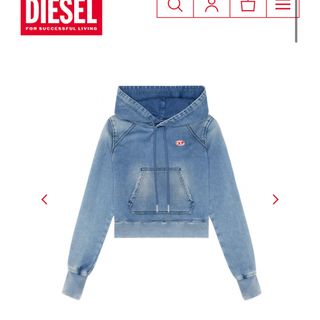 DIESEL パーカー レディース デニム袖