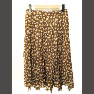アンスペック UNSPECK スカート 花柄 シルク100％ シフォン(ひざ丈スカート)