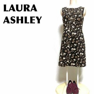 ローラアシュレイ(LAURA ASHLEY)のローラアシュレイ★コーデュロイ 花柄ワンピース ノースリーブ(ひざ丈ワンピース)