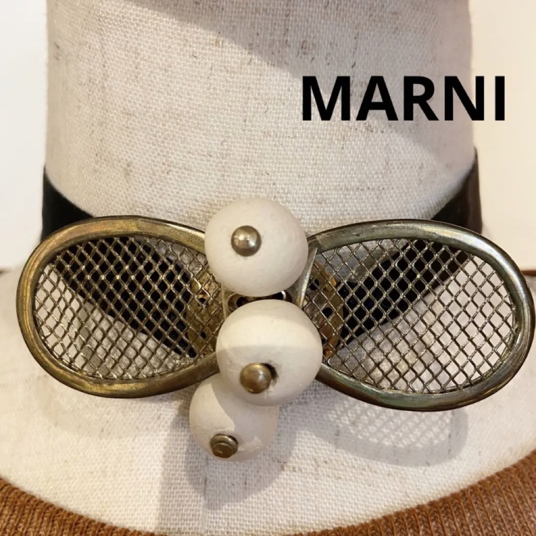 MARNI マルニ 真鍮 チョーカー ネックレス 蝶々 リボン アクセサリー-