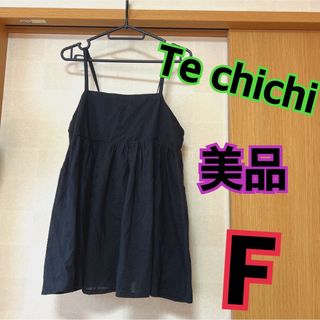 テチチ(Techichi)の美品★テチチ★カットワークレースキャミソール★キャミソール★黒★トップス(キャミソール)