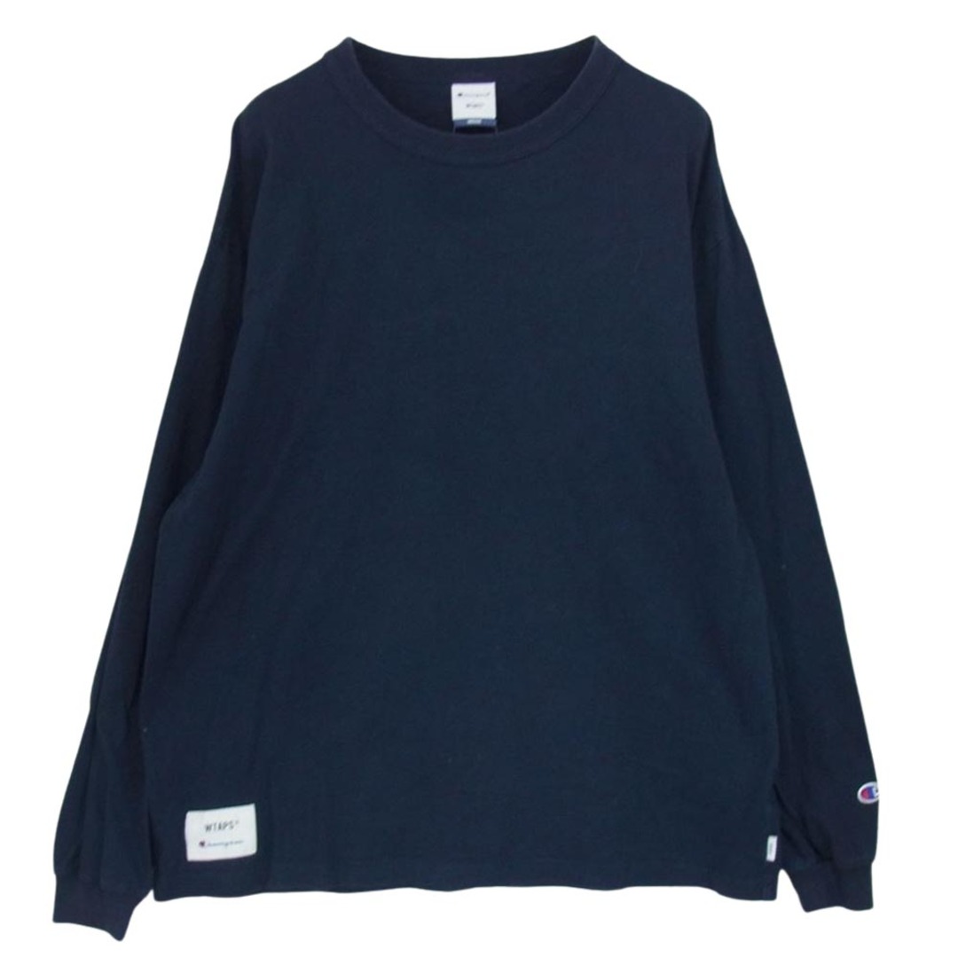 WTAPS ダブルタップス カットソー 21SS  C8-T410 × Champion チャンピオン ロングスリーブ カットソー Tシャツ 長袖 ネイビー系 M