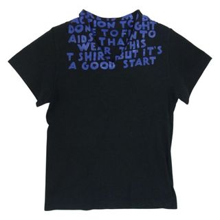 マルタンマルジェラ(Maison Martin Margiela)のMAISON MARTIN MARGIELA メゾンマルタンマルジェラ Ｔシャツ 00720/0062 ここのえタグ AIDS T-Shirt エイズプリント Vネック 半袖 Tシャツ ブラック系 S【中古】(シャツ)