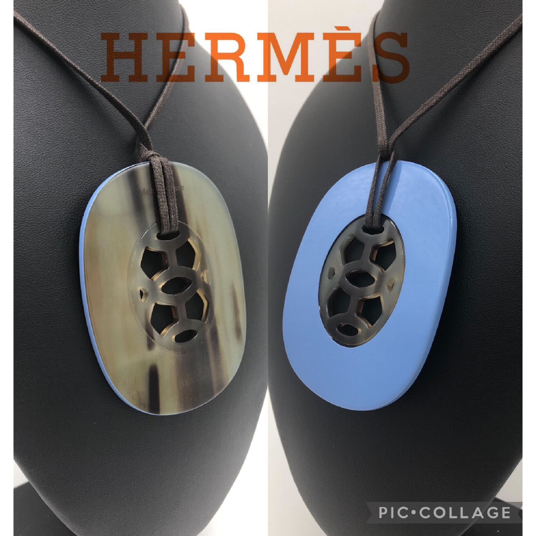 ネックレスHERMES 044536FL ブルーパラダイス　バッファローホーン リフトNC