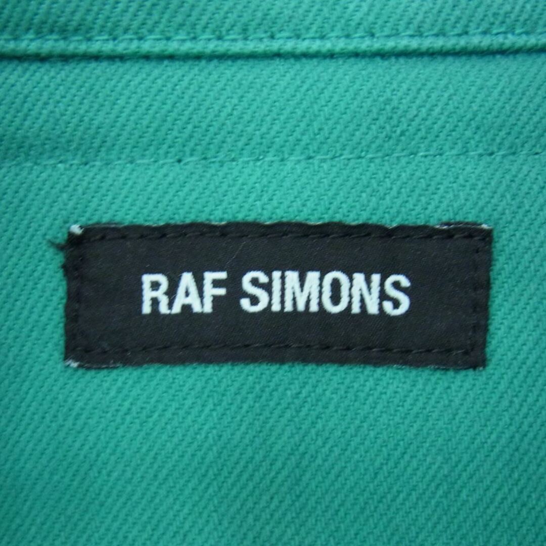 RAF SIMONS(ラフシモンズ)のRAF SIMONS ラフシモンズ 長袖 21AW MOD.212-M243 Big fit denim shirt ロゴパッチ ビッグフィット デニム シャツ グリーン系 S【中古】 メンズのトップス(シャツ)の商品写真