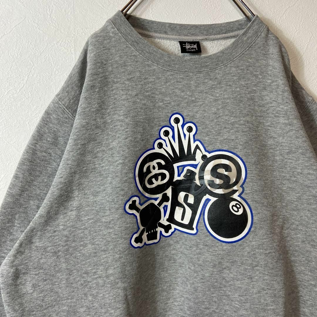 【美品】stussy ステューシー スウェット 8ボール プリント