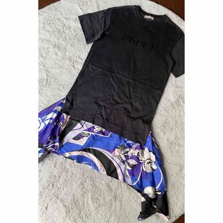 エミリオプッチ(EMILIO PUCCI)のEmilio Pucci レイヤードワンピース スカーフ柄(ひざ丈ワンピース)