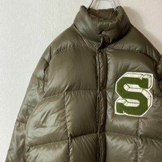 ステューシー　STUSSY ダウン　ダウンジャケット　チェック　アウター　緑　M