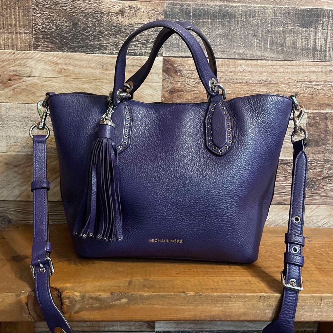 美品】マイケルコース ハンドバッグ ショルダー 2way 紫-