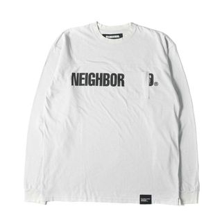 ネイバーフッド(NEIGHBORHOOD)のNEIGHBORHOOD ネイバーフッド Tシャツ サイズ:XL 23SS ブランドロゴ ロングスリーブ 長袖 ポケット クルーネック Tシャツ LOGO PRINT CREWNECK LS グレー トップス カットソー ロンT カジュアル ストリート ブランド 【メンズ】【中古】(Tシャツ/カットソー(七分/長袖))