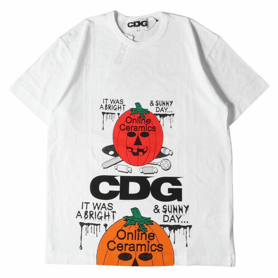 COMME des GARCONS コムデギャルソン Tシャツ サイズ:XL Online Ceramics コラボ グラフィック プリント クルーネック Tシャツ 半袖 SZ-T048 CDG ハロウィン 20AW ホワイト 白 トップス カットソー ブランド カジュアル【メンズ】