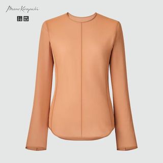 ユニクロ(UNIQLO)のMame Kurogouchi UNIQLOユニクロ シアークルーネックTシャツ(Tシャツ(長袖/七分))