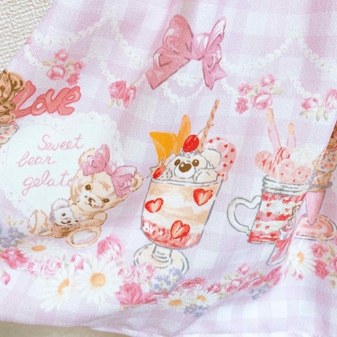 LIZ LISA(リズリサ)のLIZ LISA♡sweet bear gelato柄ワンピース♡ピンク レディースのワンピース(ひざ丈ワンピース)の商品写真