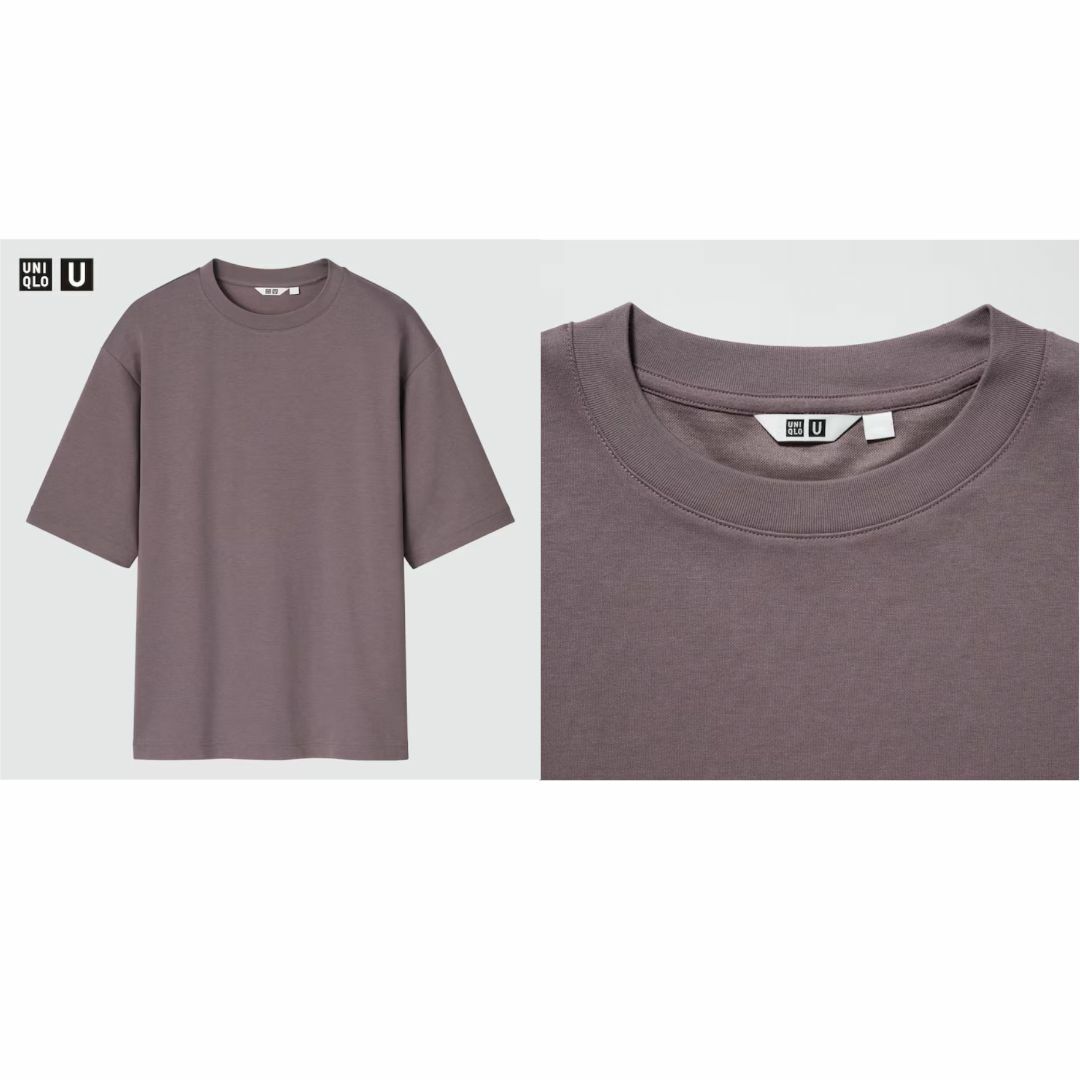 UNIQLO(ユニクロ)のUNIQLO Uユニクロ エアリズムコットンオーバーサイズTシャツ ベージュL メンズのトップス(Tシャツ/カットソー(半袖/袖なし))の商品写真