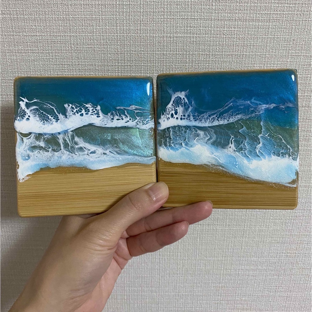 レジンアート 海 コースター オーシャンアート 海 オーシャンパネル
