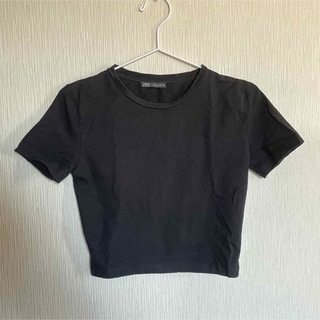 ザラ(ZARA)のZARA クロップドT ブラック S(Tシャツ(半袖/袖なし))