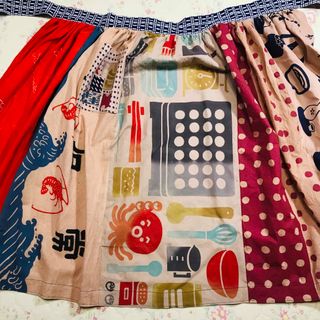 854 エプロン たこ焼き 手ぬぐい 手拭い リメイク ハンドメイド 柿渋染