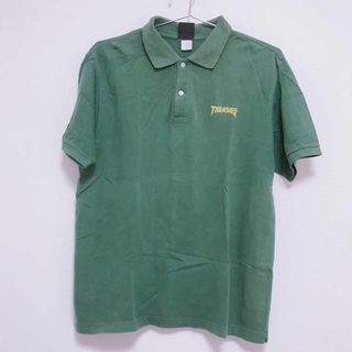 スラッシャー(THRASHER)の「激レア」THRASHER スラッシャー ポロシャツ 緑 L スケボー(ポロシャツ)