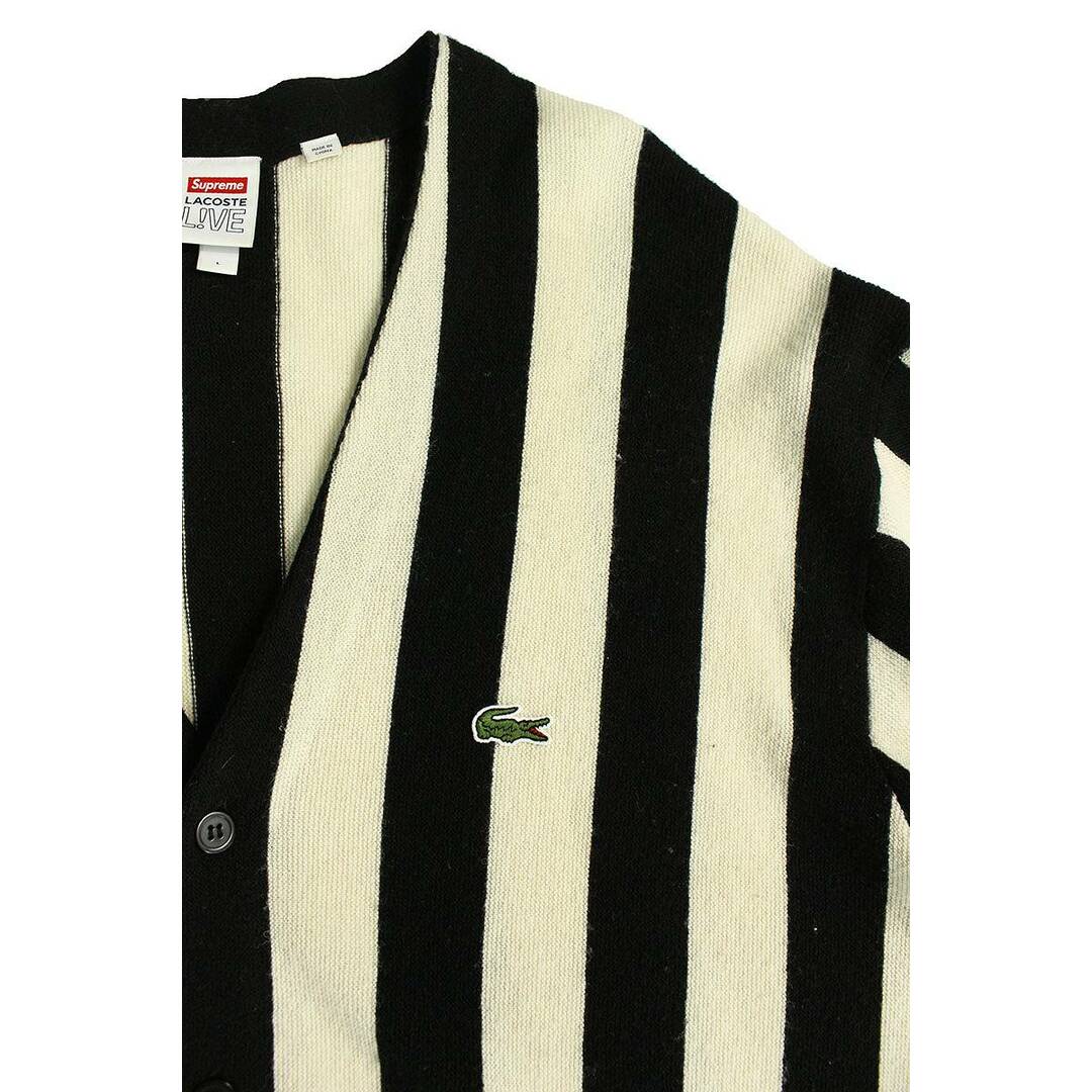 定価以下】supreme Lacoste Stripe Cardigan-