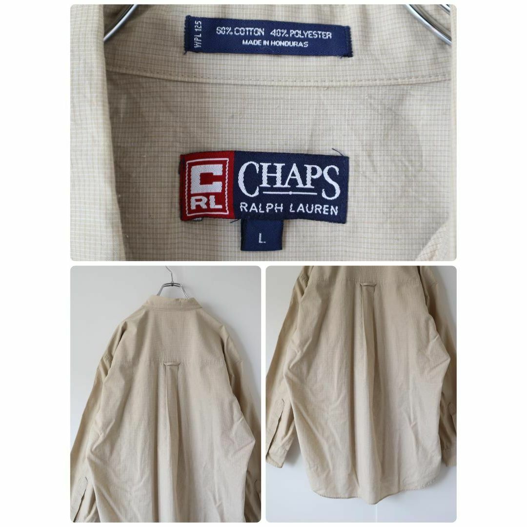 CHAPS(チャップス)の【CHAPS】ラルフローレン チェック柄 ボタンダウン 長袖シャツ 薄手 L メンズのトップス(シャツ)の商品写真