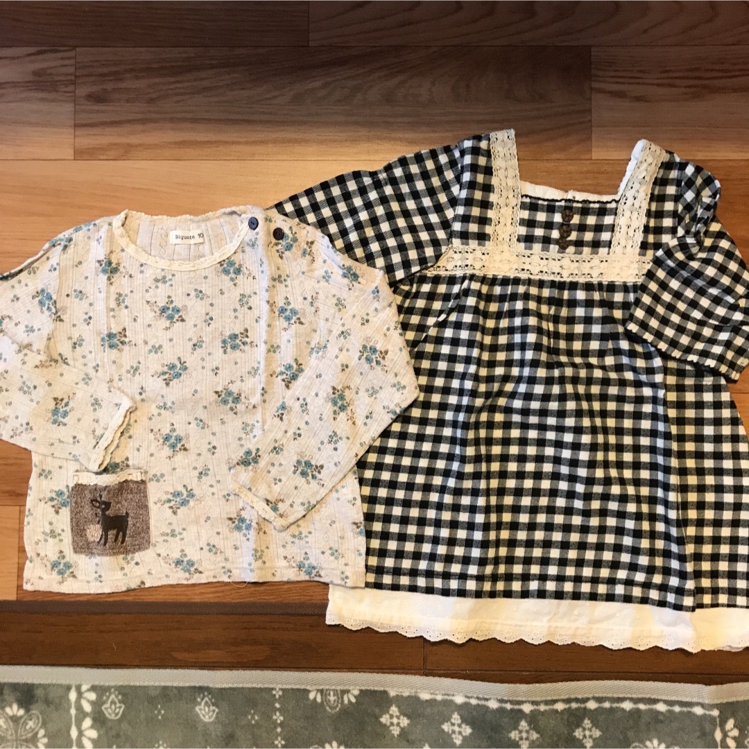 Biquette(ビケット)の【SALE】ビケット 100 Biquette 2枚セット キッズ/ベビー/マタニティのキッズ服女の子用(90cm~)(Tシャツ/カットソー)の商品写真