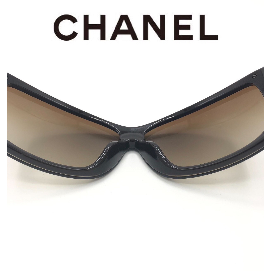 CHANEL Wココマーク 6020 スポーティーサングラス 茶×ゴールド CHANEL Wココマーク 6020 スポーティーサングラス 茶×ゴールド