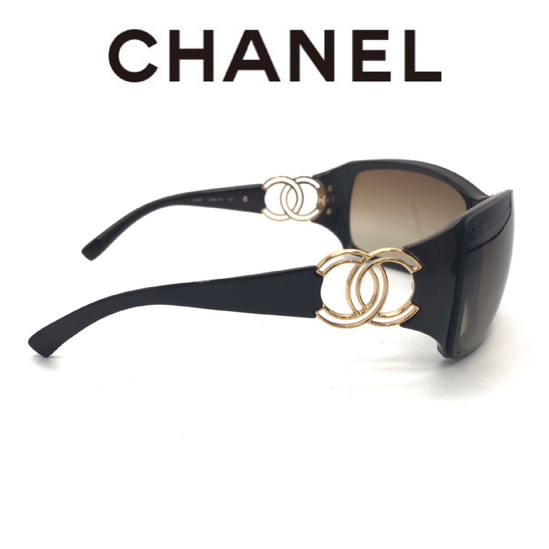 CHANEL Wココマーク 6020 スポーティーサングラス 茶×ゴールド CHANEL Wココマーク 6020 スポーティーサングラス 茶×ゴールド