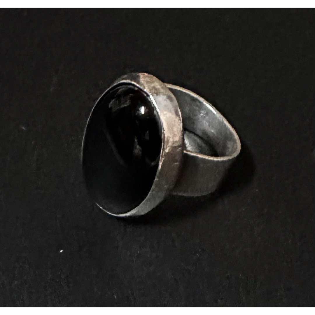 vintage Sterling silver onyx ring 16号