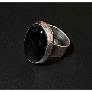 vintage Sterling silver onyx ring 16号(リング(指輪))